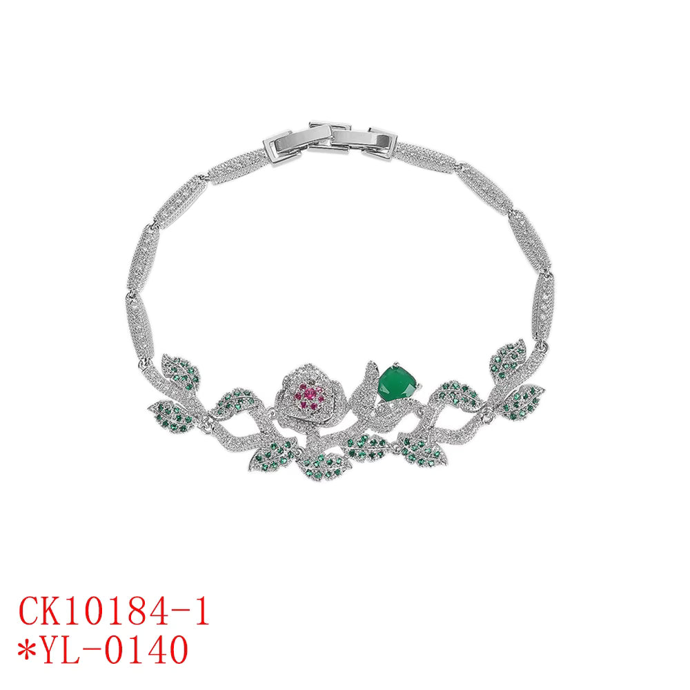 Gorgeous 4-color Cubic Zirconia Rose Bracelet with Classic Geometric Shape