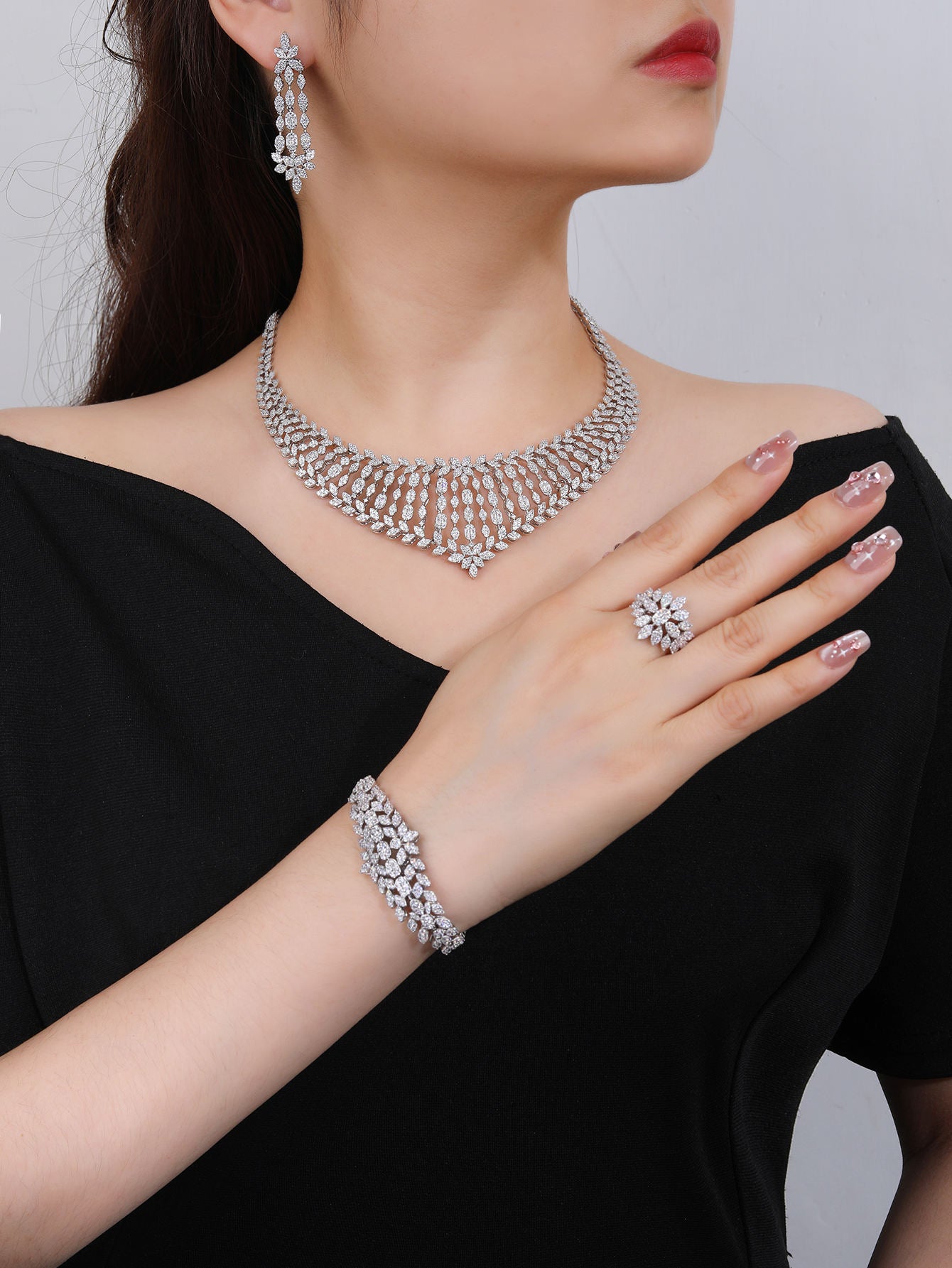 Geometric Punk Cuban Link Bracelet for Women 925 Silver Gold Plated with Zircon Stones