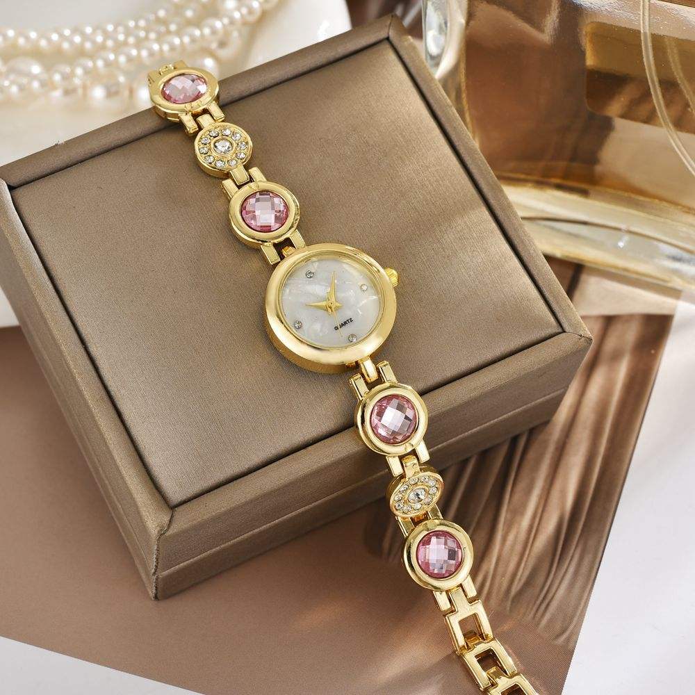 Fashionable colorful ladies' gold bracelet wrist diameter jewelry quartz watch for women