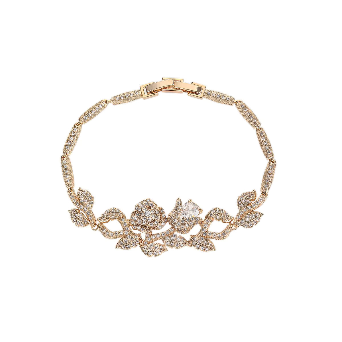 Gorgeous 4-color Cubic Zirconia Rose Bracelet with Classic Geometric Shape