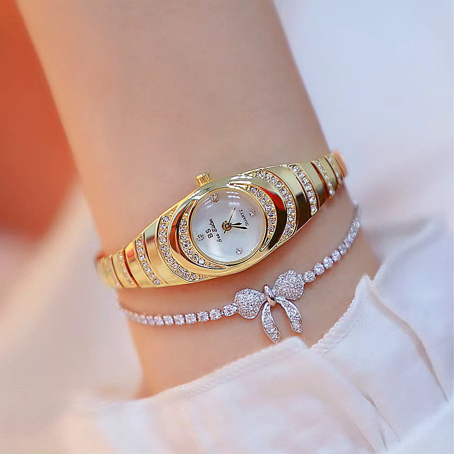 Women's Bracelet Watch Quartz Movement Full Diamond Women's Watch