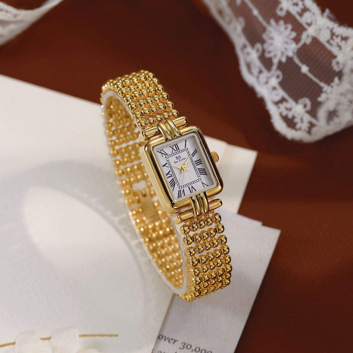 Watches Women High Quality Waterproof Quartz Square Vintage Watch Ladies